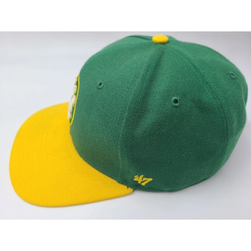 Boston Celtics 47 Brand Hardwood Snapback Hat Cap Wool‎ Blend NBA Green Yellow